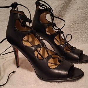 Coach Black Lace-Up Heels